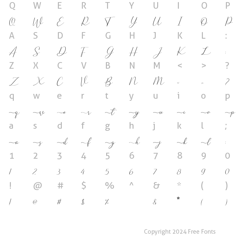 Character Map of Sharland Regular