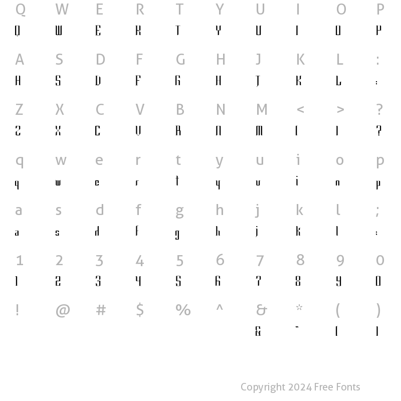 Character Map of Sharpen Medium