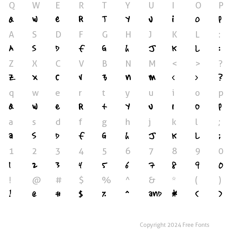 Character Map of Sharpie Stylie