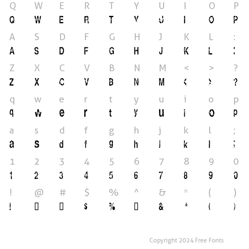 Character Map of Shatterboxx Regular