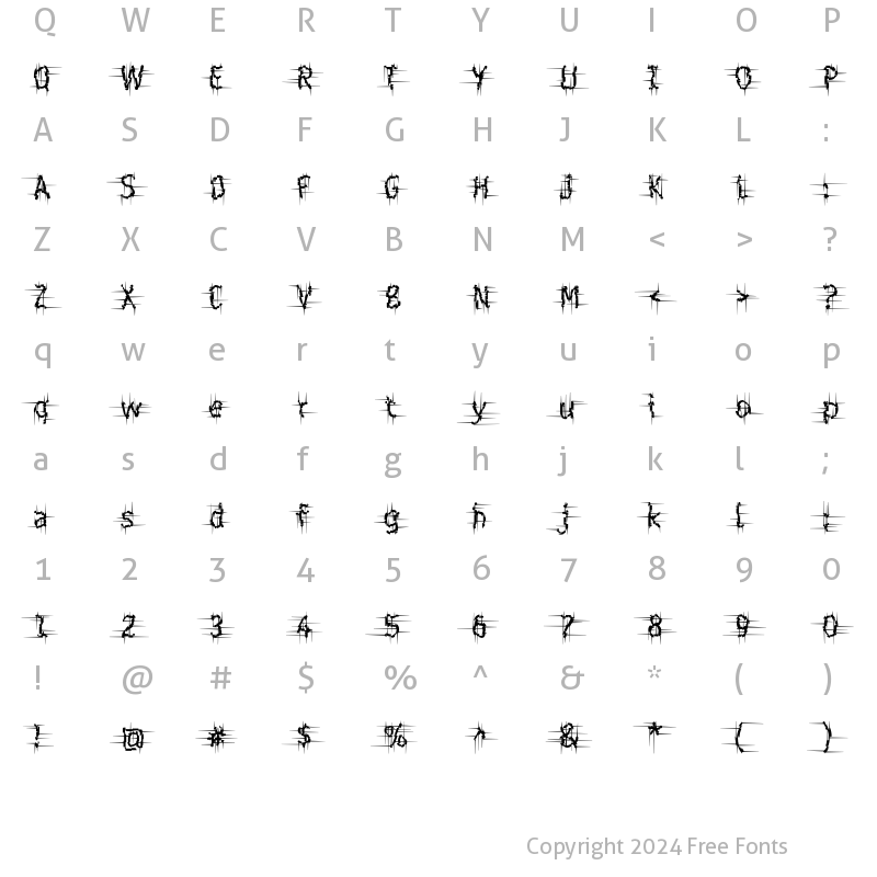 Character Map of Shatterday ICG Shred