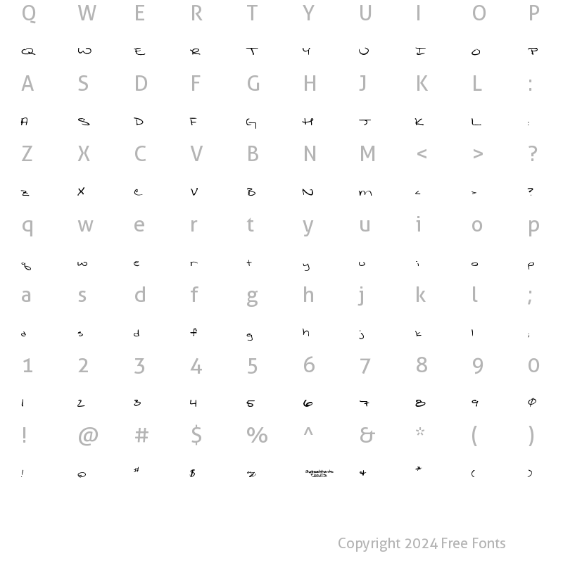 Character Map of Shattered Print Regular