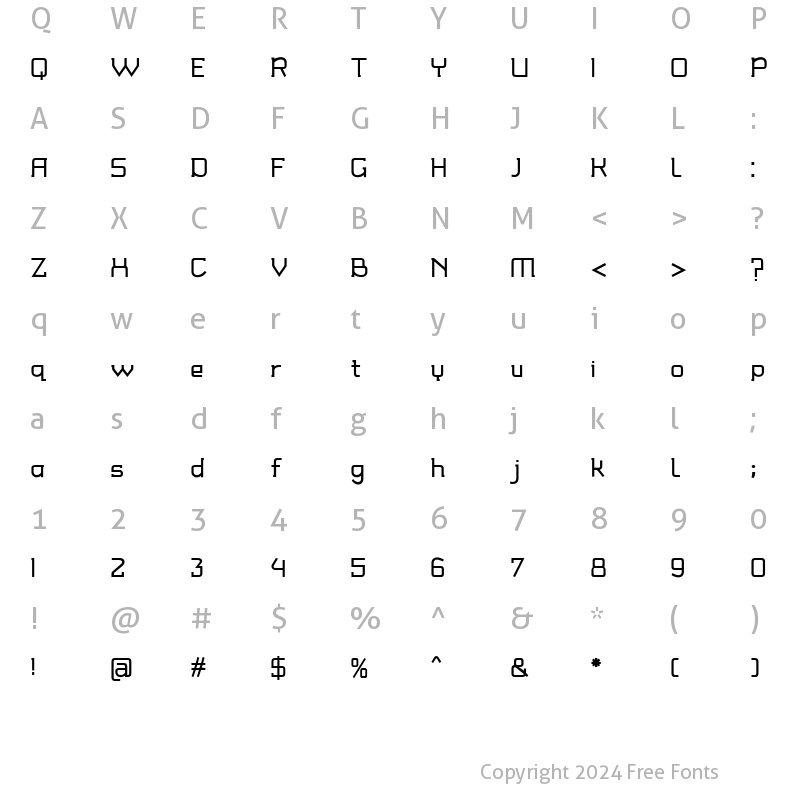 Character Map of Sheba Regular