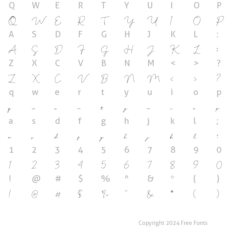 Character Map of Shefiratte Regular