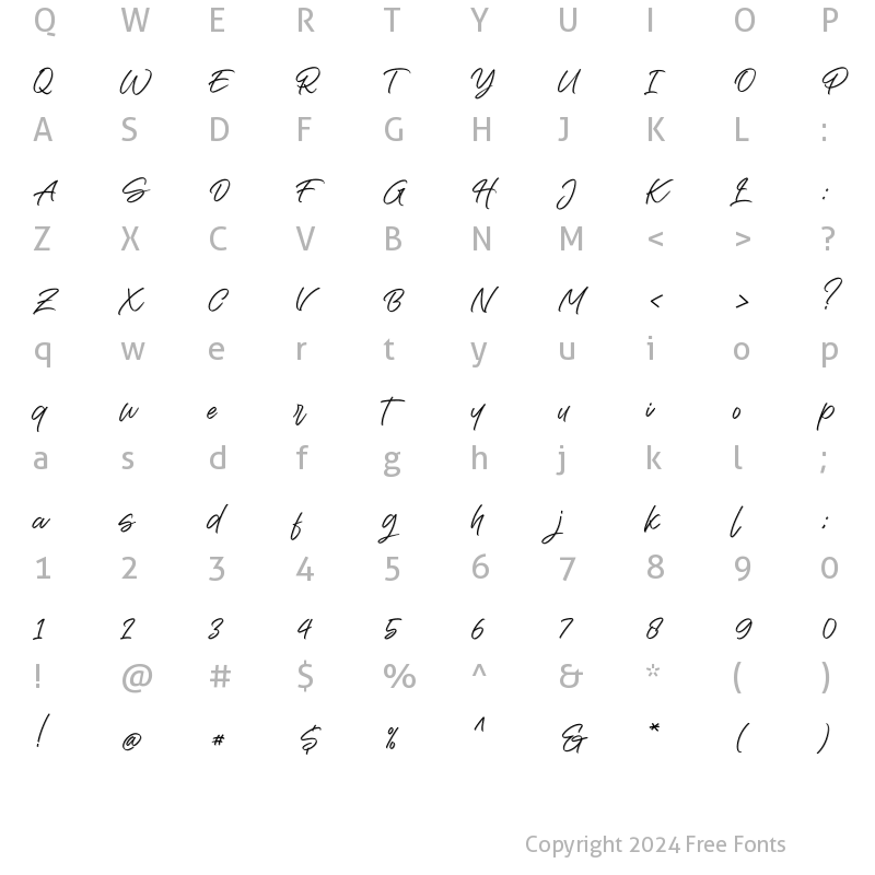 Character Map of Shegottaka Regular