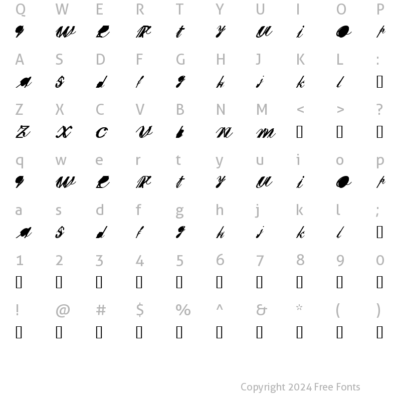 Character Map of SherleyXXX Normal