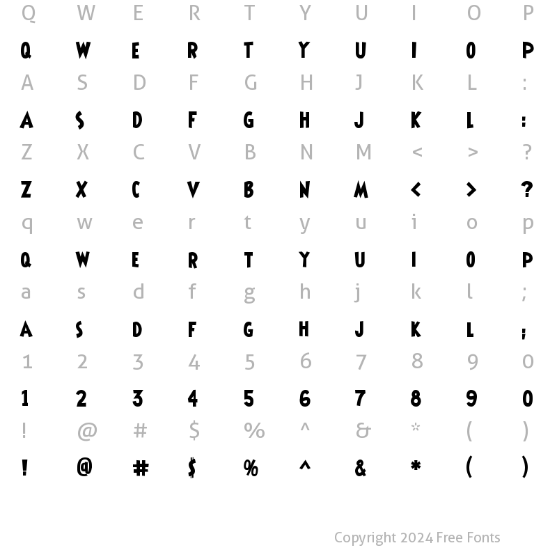 Character Map of Shermlock Regular