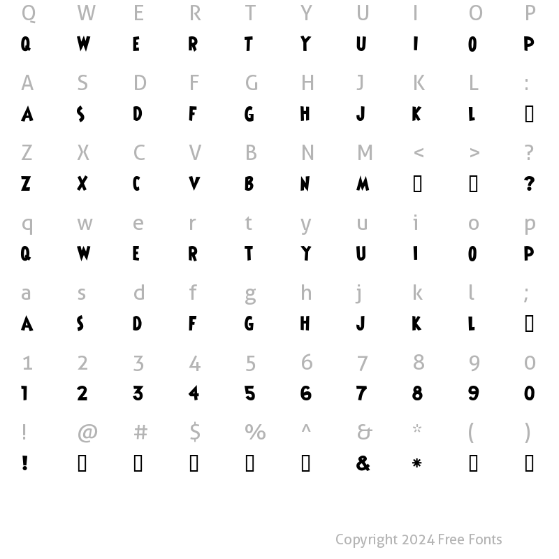 Character Map of ShermlockSolid Regular