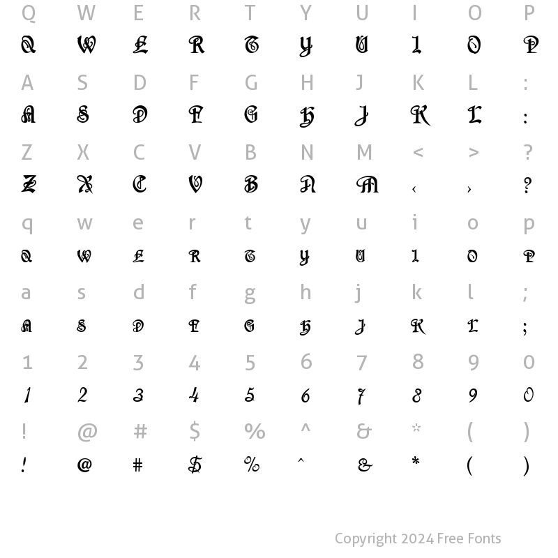 Character Map of SherwoodCaps Bold