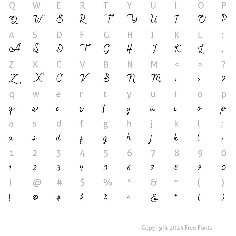 Character Map of Shibuyah Monoline Regular