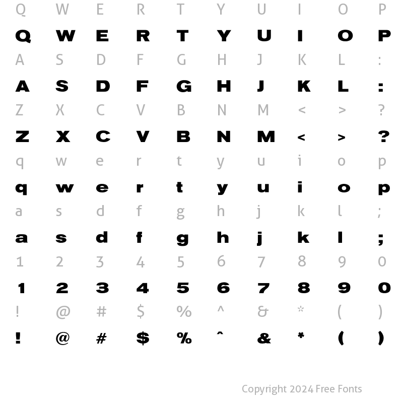 Character Map of ShiltonExtraBold Regular