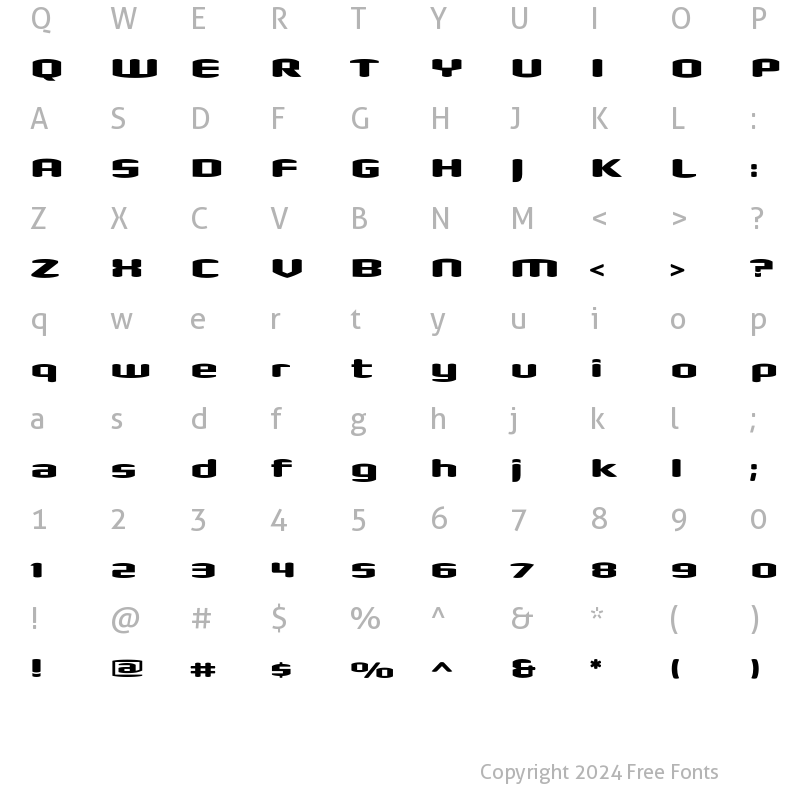 Character Map of Shimano RoundBlack Regular