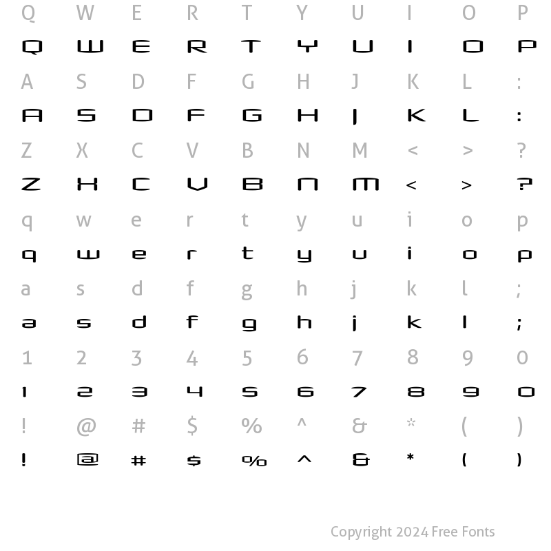 Character Map of Shimano RoundLight Regular