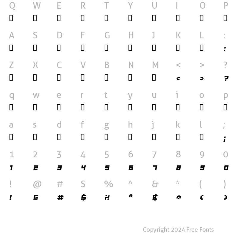 Character Map of Shimshon BoldItalic