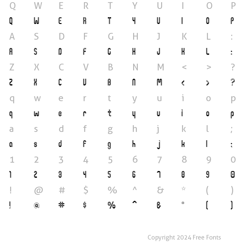 Character Map of ShineOn Regular