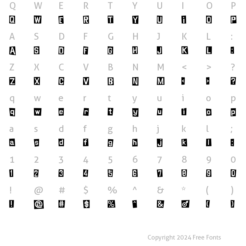 Character Map of SHINJI BLUES Regular