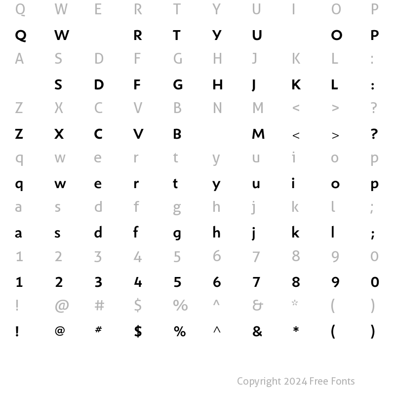 Character Map of ShinnMedium Regular