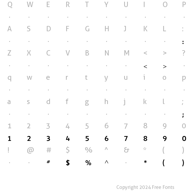 Character Map of ShinnMediumTab Regular