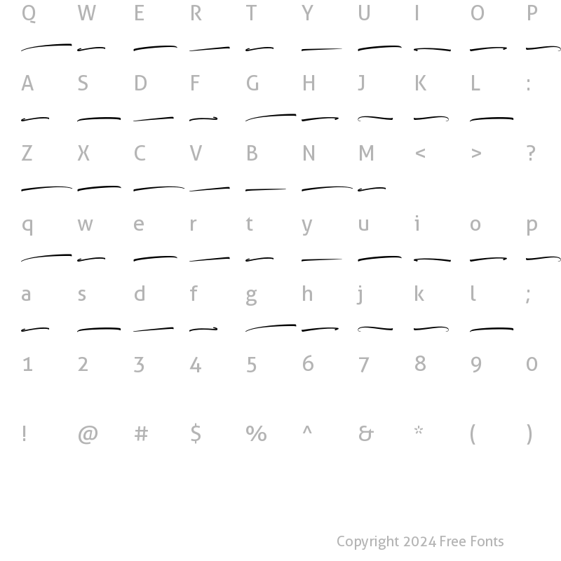 Character Map of Shinola Swash Regular