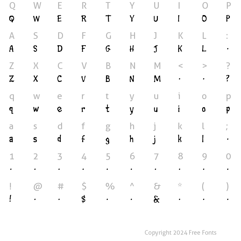 Character Map of ShipwreckRegular Regular