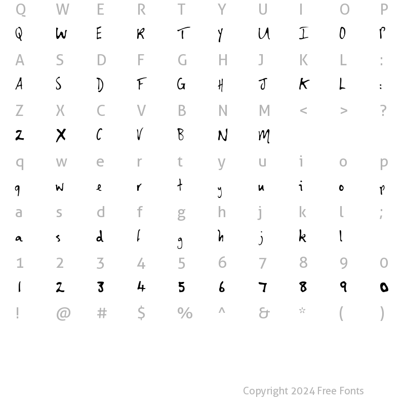 Character Map of Shirley Regular