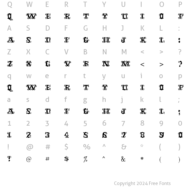 Character Map of Shirly UJest