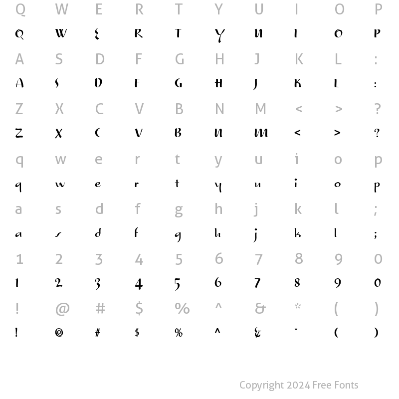 Character Map of Shishka Bob NF Medium