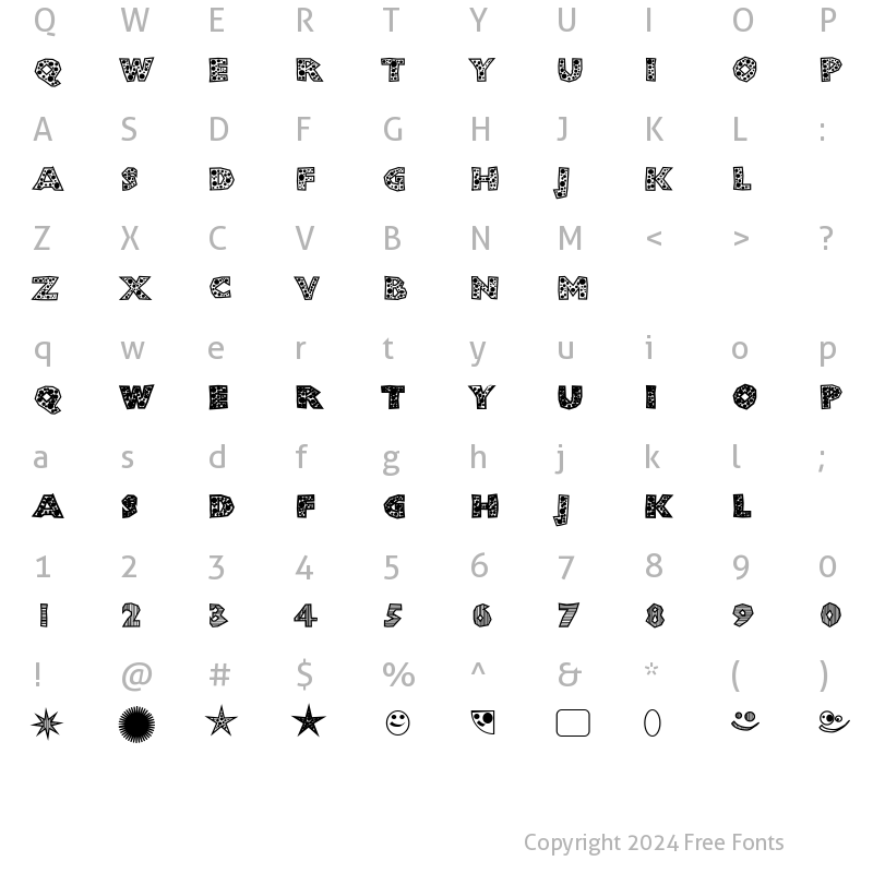 Character Map of ShlockoBlockoDroppoCaps Regular