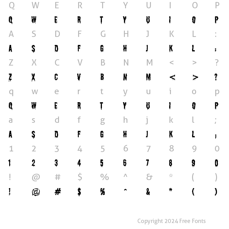 Character Map of Shlop Regular