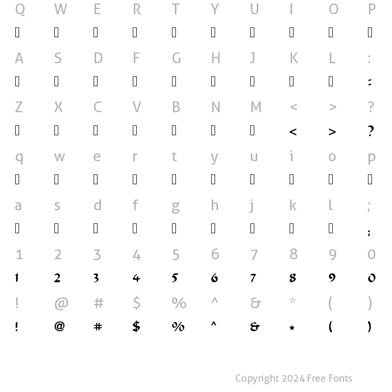 Character Map of Shmulik CLM Medium