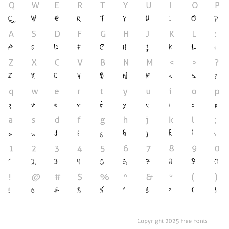 Character Map of Shockheaded Regular