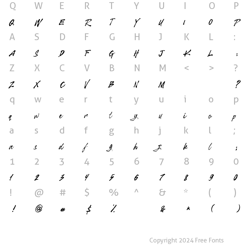 Character Map of SHOCKWAVE Regular