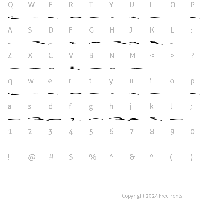 Character Map of Shockwave Swash Regular