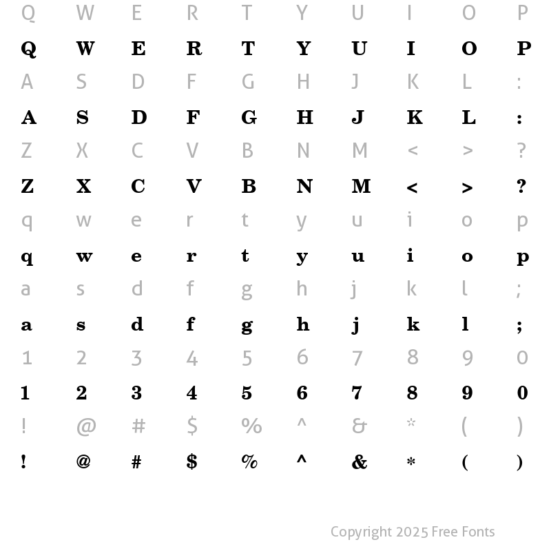 Character Map of Shofar Bold