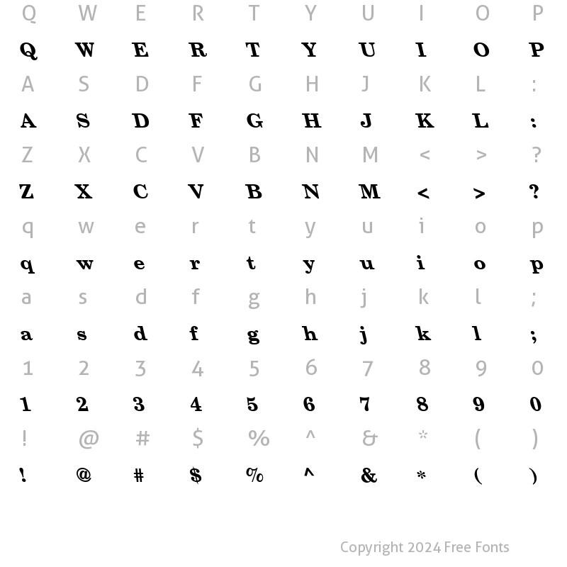 Character Map of Shofar BoldOblique