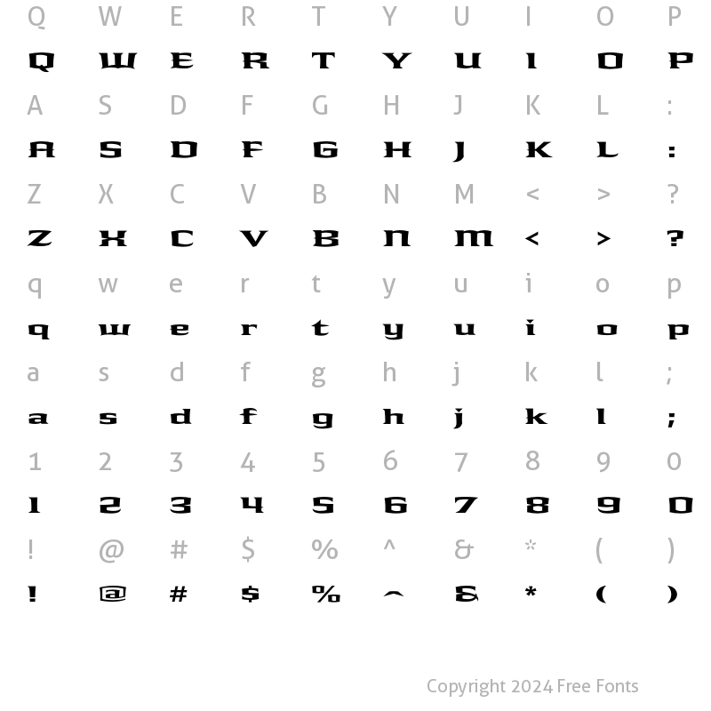 Character Map of Shogun Bold