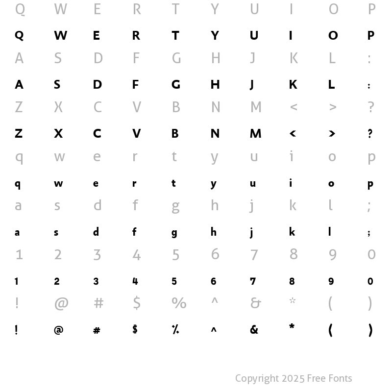 Character Map of Shorooq_N1 Regular