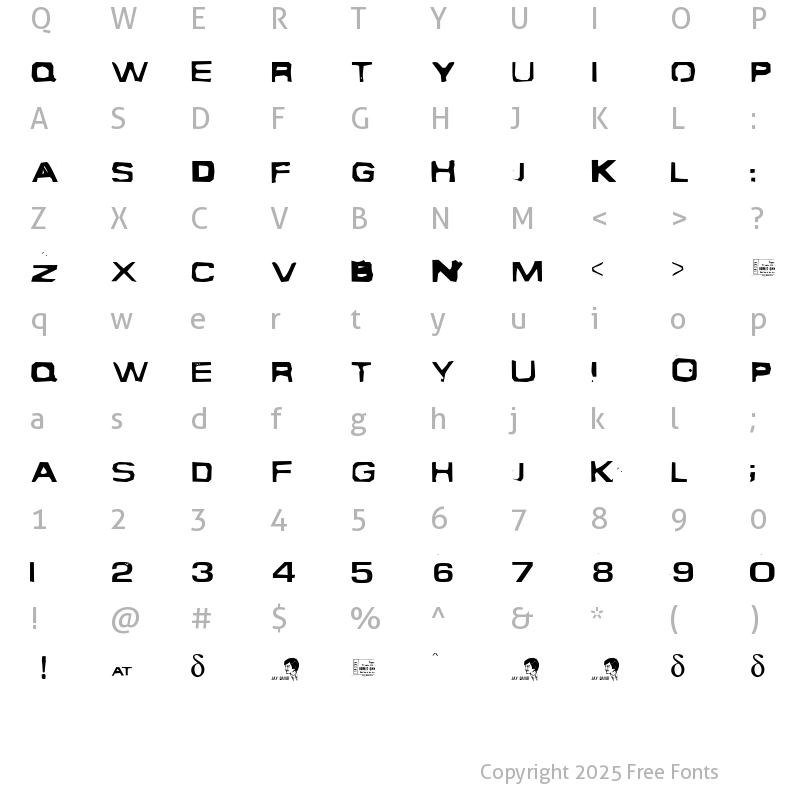 Character Map of Shortwave Regular