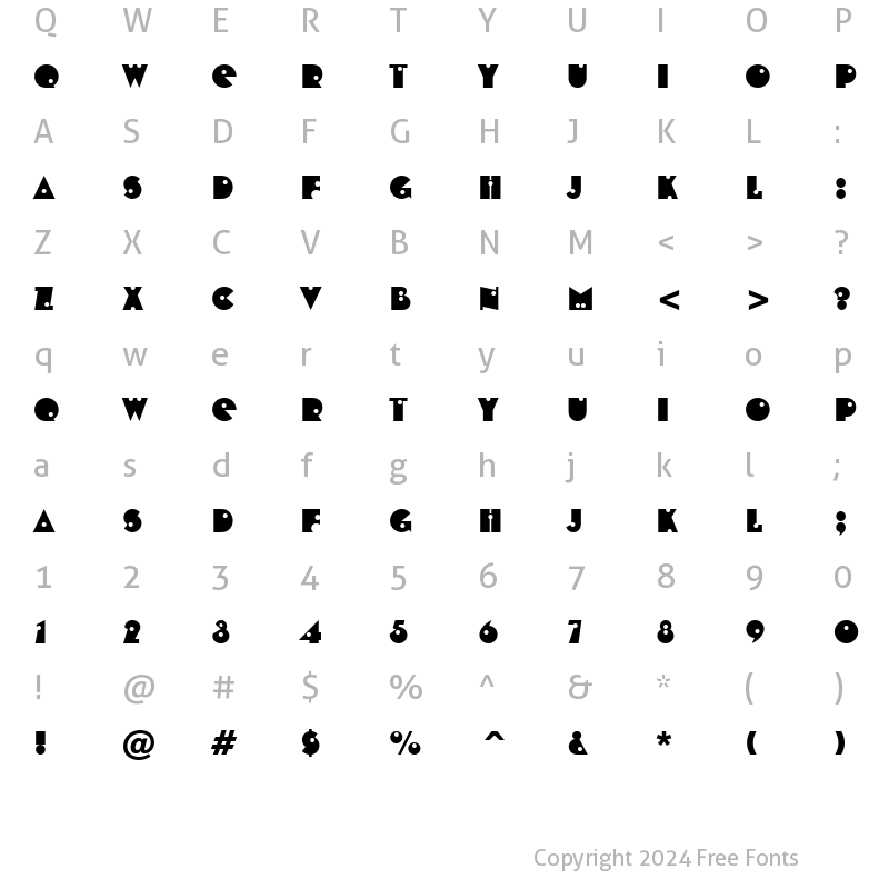 Character Map of Shotgun BT Regular