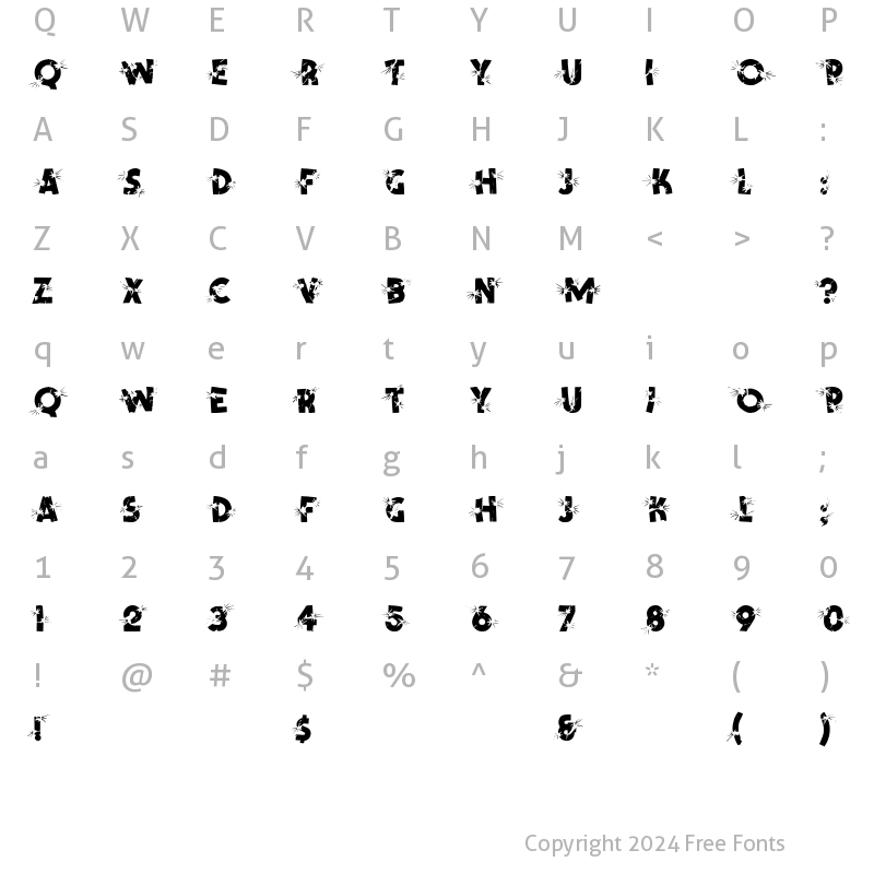 Character Map of Shotling Regular