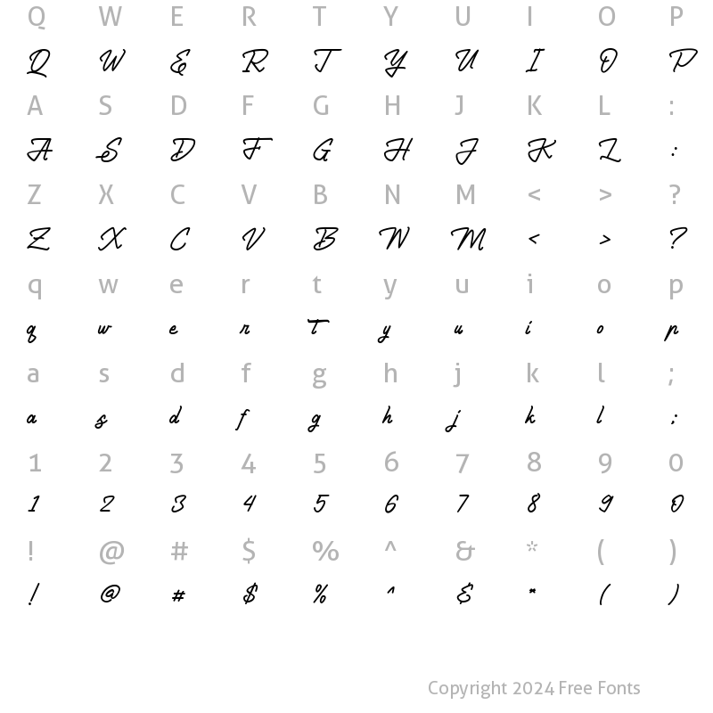 Character Map of ShoutEase Regular