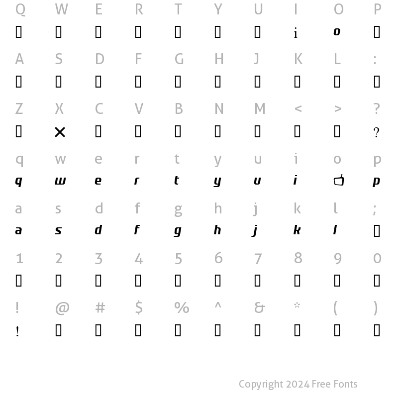 Character Map of ShowShifter Logo Regular