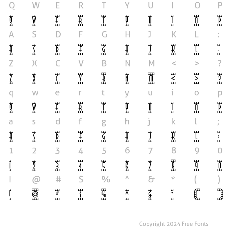 Character Map of Showtime Normal