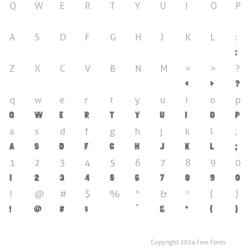 Character Map of Showtime Regular