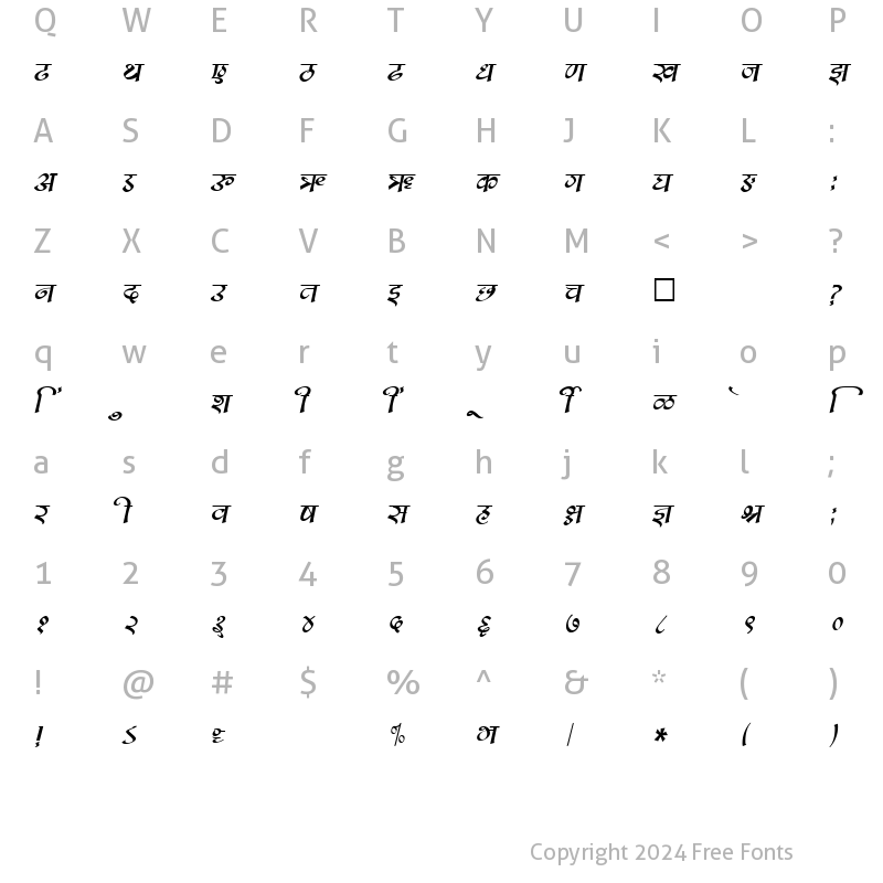 Character Map of SHREE-DEV-2306 Regular