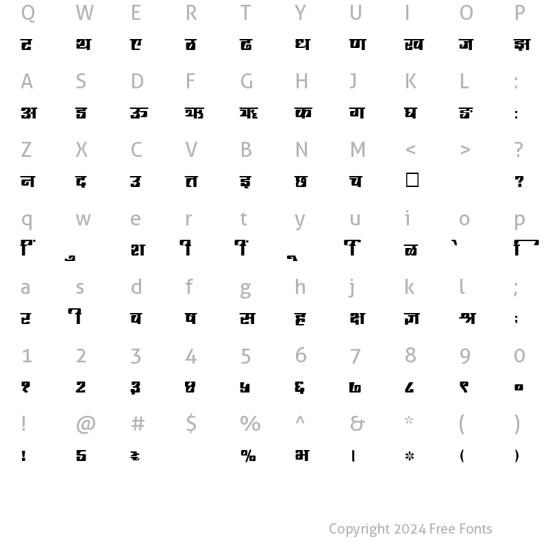 Character Map of SHREE-DEV-2428 Regular