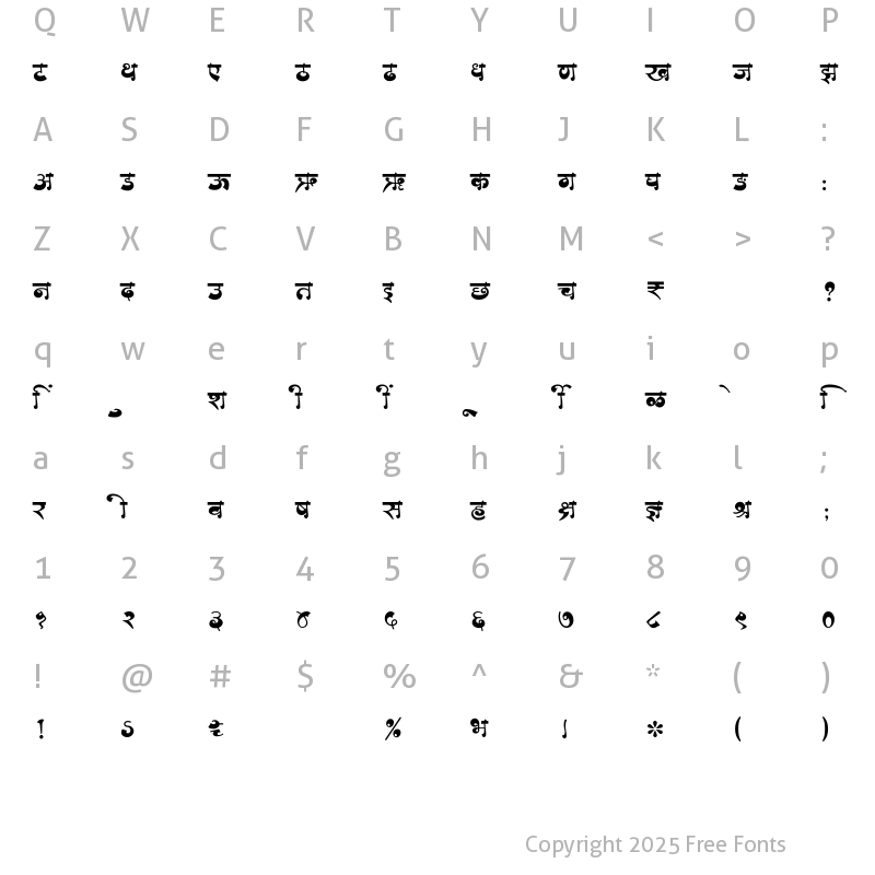 Character Map of SHREE-DEV7-2326 Regular