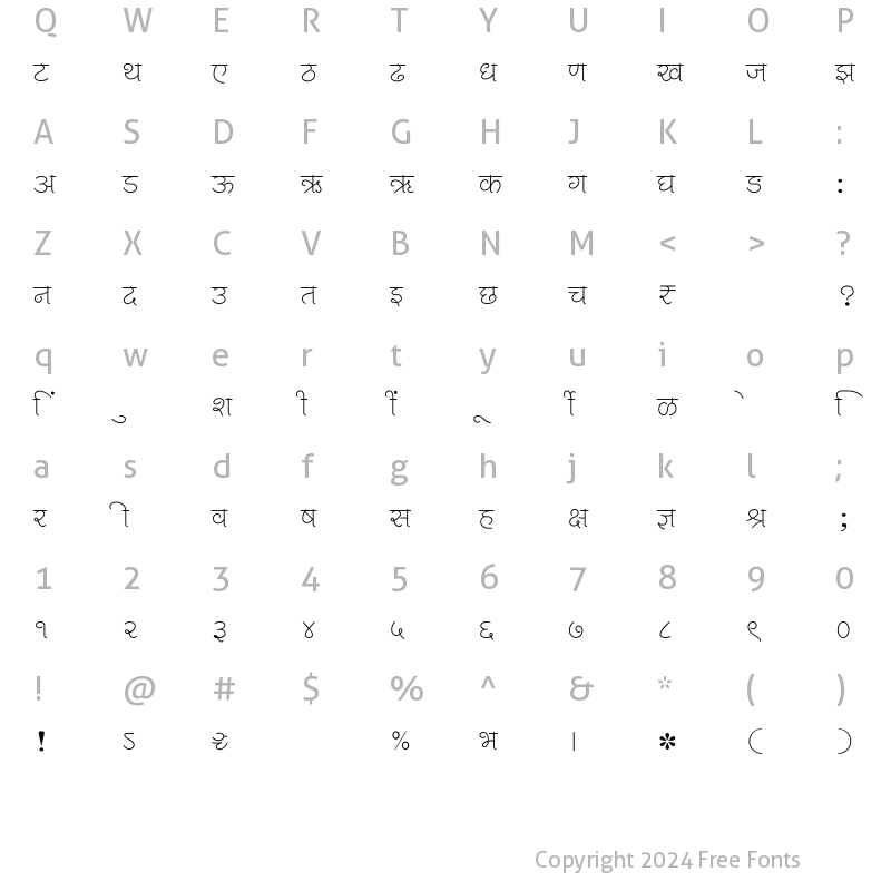 Character Map of SHREE-DEV7-2337 Regular