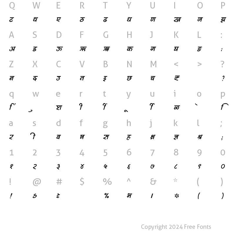 Character Map of SHREE-DEV7-2484 Regular