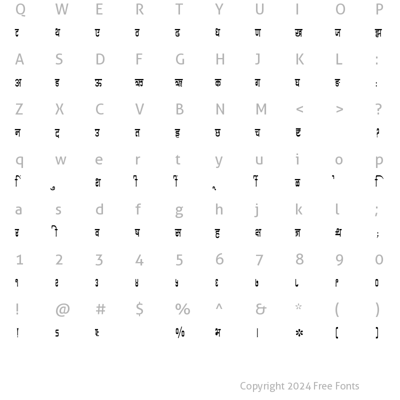 Character Map of SHREE-DEV7-3546 Regular